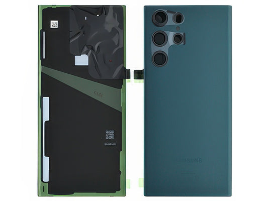 Cover Batteria + Vetrino Camera + Adesivi Verde per Samsung SM-S908 Galaxy S22 Ultra