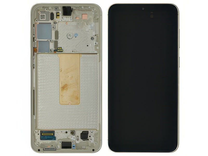 Lcd + Touchscreen + Frame + Tasti Laterali Cream per Samsung SM-S916 Galaxy S23+
