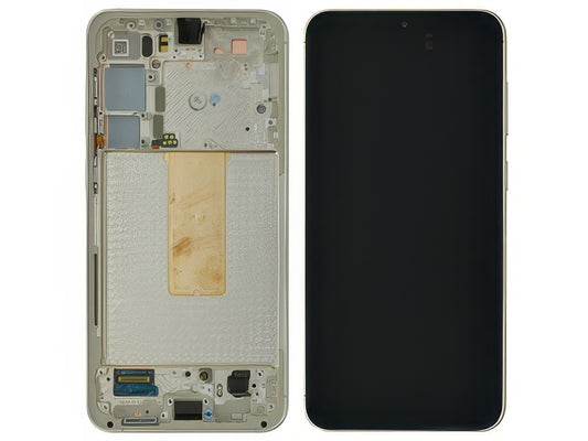 Lcd + Touchscreen + Frame + Tasti Laterali Cream per Samsung SM-S916 Galaxy S23+