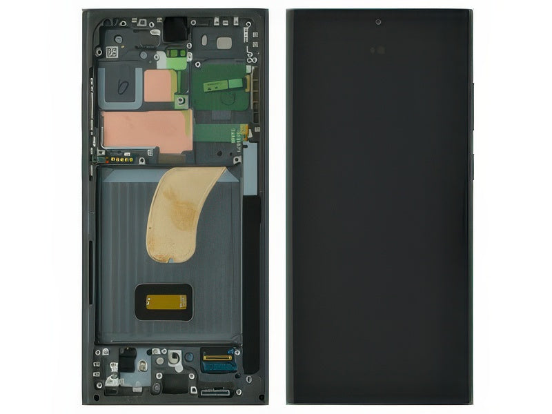 Lcd + Touchscreen + Frame + Tasti Laterali Verde per Samsung SM-S918 Galaxy S23 Ultra