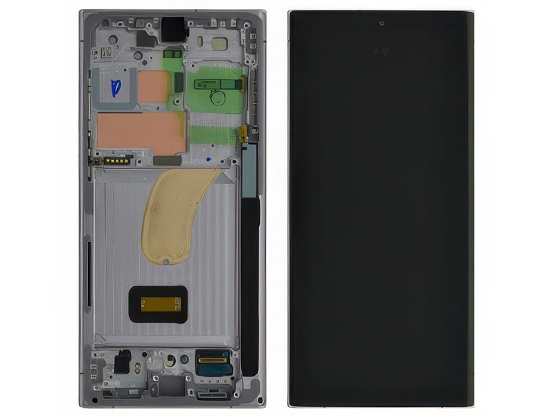 Lcd + Touchscreen + Frame + Tasti Laterali Lavender per Samsung SM-S918 Galaxy S23 Ultra