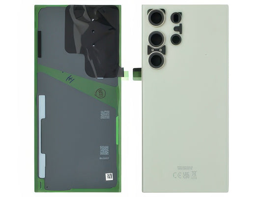 Cover Batteria + Vetrino Camera + Adesivi Cream per Samsung SM-S918 Galaxy S23 Ultra