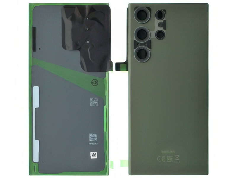 Cover Batteria + Vetrino Camera + Adesivi Verde per Samsung SM-S918 Galaxy S23 Ultra