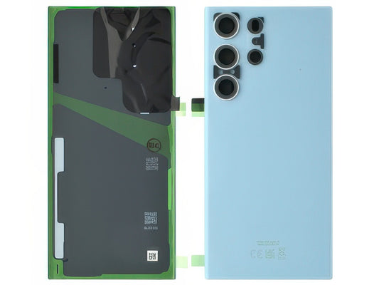 Cover Batteria + Vetrino Camera + Adesivi Sky Blue per Samsung SM-S918 Galaxy S23 Ultra