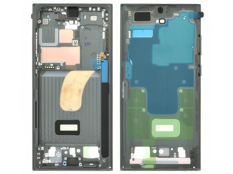 Guscio frontale + Frame Supporto Lcd + Tasti Laterali Verde per Samsung SM-S918 Galaxy S23 Ultra