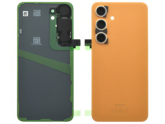Cover Batteria + Vetrino Camera + Adesivi Sandstone Orange per Samsung SM-S921 Galaxy S24 5G