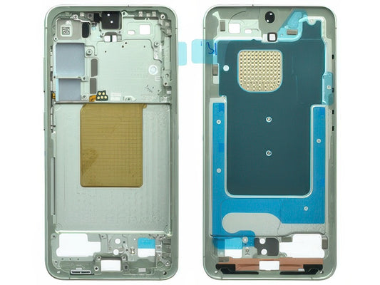 Guscio frontale + Frame Supporto LCD e Touchscreen + Tasti Laterali Jade Green per Samsung SM-S921 Galaxy S24 5G