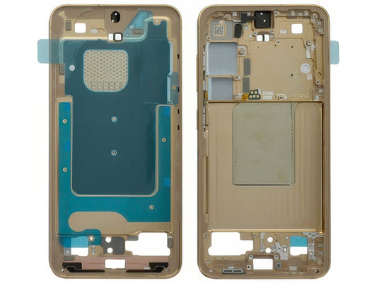 Guscio frontale + Frame Supporto LCD e Touchscreen + Tasti Laterali Sandstone Orange per Samsung SM-S921 Galaxy S24 5G