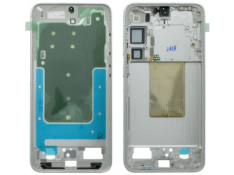 Guscio frontale + Frame Supporto LCD e Touchscreen + Tasti Laterali Marble Gray per Samsung SM-S926 Galaxy S24+ 5G