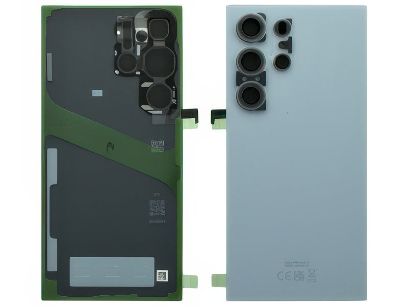 Cover Batteria + Vetrino Camera + Adesivi Titanium Blue per Samsung SM-S928 Galaxy S24 Ultra 5G