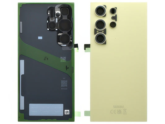 Cover Batteria + Vetrino Camera + Adesivi Titanium Yellow per Samsung SM-S928 Galaxy S24 Ultra 5G