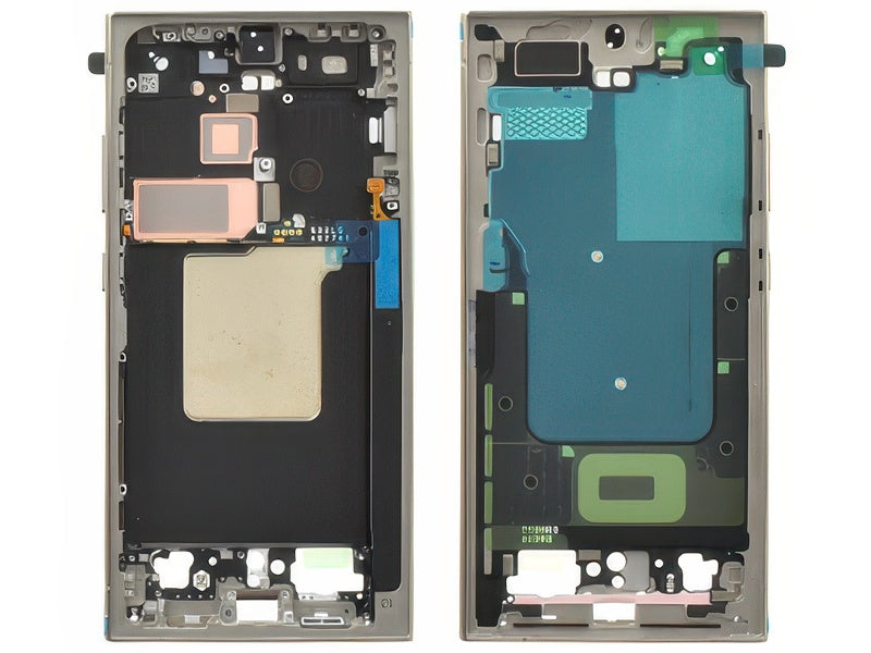 Guscio frontale + Frame Supporto LCD e Touchscreen + Tasti Laterali Titanium Gray per Samsung SM-S928 Galaxy S24 Ultra 5G