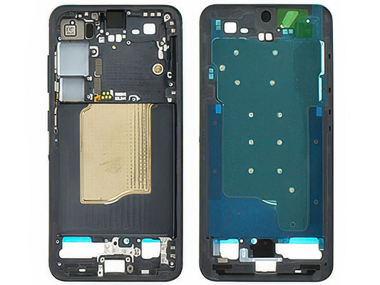Guscio frontale + Frame Supporto LCD e Touchscreen + Tasti Laterali Blueblack per Samsung SM-S931 Galaxy S25