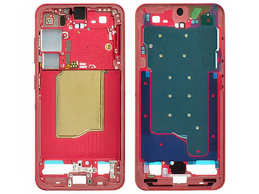 Guscio frontale + Frame Supporto LCD e Touchscreen + Tasti Laterali Coralred per Samsung SM-S931 Galaxy S25