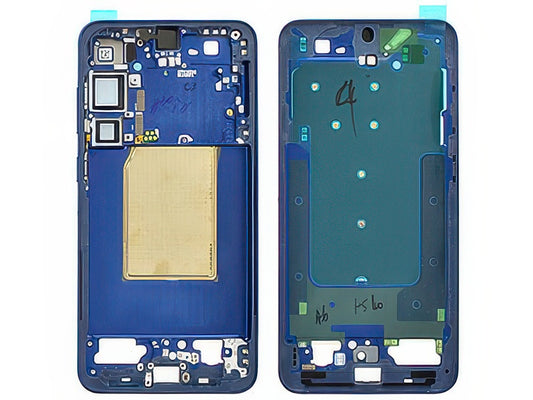 Guscio frontale + Frame Supporto LCD e Touchscreen + Tasti Laterali Navy per Samsung SM-S936 Galaxy S25 +