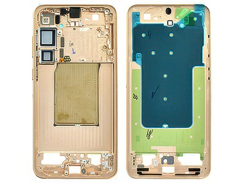 Guscio frontale + Frame Supporto LCD e Touchscreen + Tasti Laterali Pinkgold per Samsung SM-S936 Galaxy S25 +