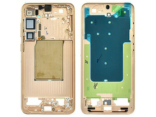 Guscio frontale + Frame Supporto LCD e Touchscreen + Tasti Laterali Pinkgold per Samsung SM-S936 Galaxy S25 +