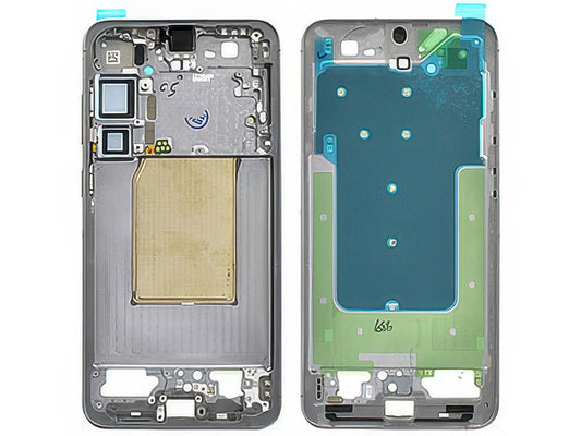 Guscio frontale + Frame Supporto LCD e Touchscreen + Tasti Laterali Silver Shadow per Samsung SM-S936 Galaxy S25 +