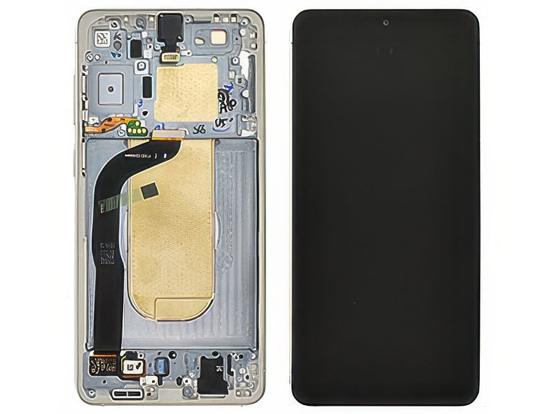 Lcd + Touch Screen + Frame + Tasti Laterali Titanium Silver per Samsung SM-S937 Galaxy S25 Edge