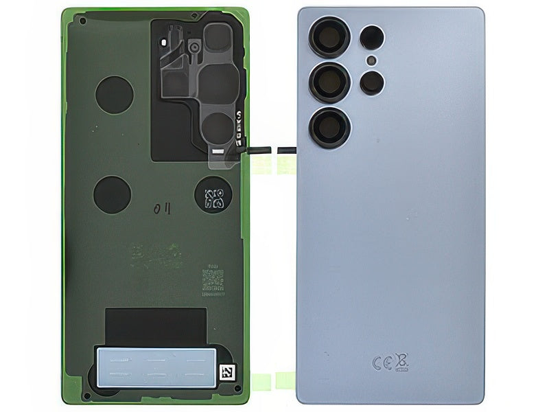 Cover Batteria + Vetrino Camera + Adesivi Titanium Silverblue per Samsung SM-S938 Galaxy S25 Ultra