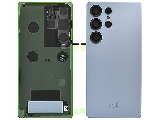 Cover Batteria + Vetrino Camera + Adesivi Titanium Silverblue per Samsung SM-S938 Galaxy S25 Ultra