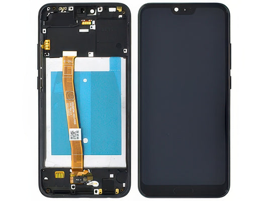 Lcd + Touchscreen + Frame + Tasti Laterali Nero per Honor 10