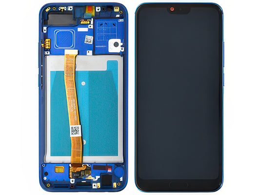 Lcd + Touchscreen + Frame + Tasti Laterali Blu per Honor 10