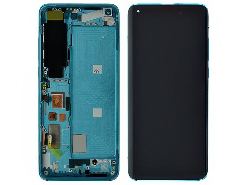 Lcd + Touchscreen + Frame + Tasti Laterali Coral Green Flat Versione "C" per Xiaomi Mi 10