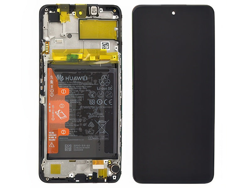 Lcd + Touch + Frame + Batteria + Vibrazione + Altoparlante + Switch Tasti Lat. Nero per Huawei P Smart 2021