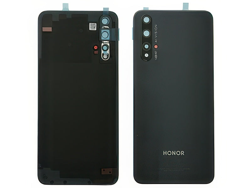 Cover Batteria + Vetrino Camera + Adesivo Nero per Honor 20