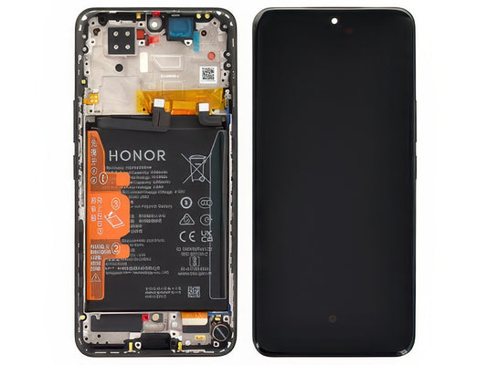 Lcd + Touch Screen + Frame + Batteria Nero per Honor 200