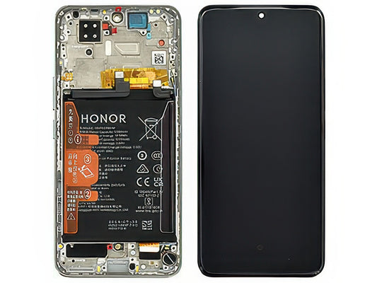 Lcd + Touch Screen + Frame + Batteria Moonlight Bianco per Honor 200