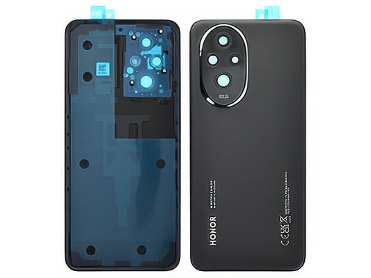 Cover Batteria + Vetrino Camera + Adesivi Nero per Honor 200