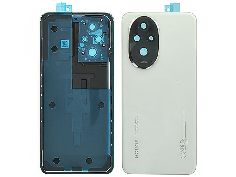 Cover Batteria + Vetrino Camera + Adesivi Moonlight Bianco per Honor 200
