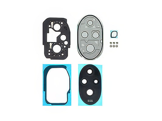 Cover Camera + Vetrino + Adesivi Moonlight Bianco per Honor 200