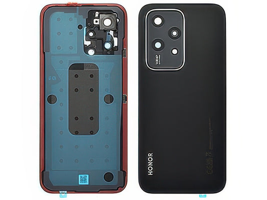 Cover Batteria + Vetrino Camera + Adesivi Midnight Nero per Honor 200 Lite