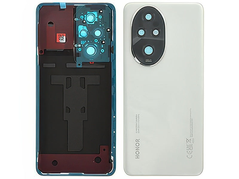 Cover Batteria + Vetrino Camera + Adesivi Moonlight Bianco per Honor 200 Pro