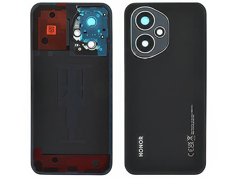 Cover Batteria + Vetrino Camera + Adesivi Midnight Nero per Honor 400 5G
