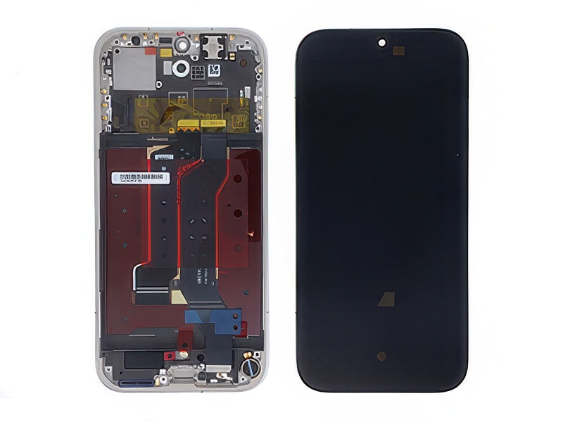 Lcd + Touch Screen + Frame + Tasti Laterali Golden Bianco per Honor 600 5G