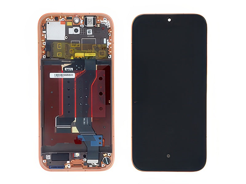Lcd + Touch Screen + Frame + Tasti Laterali Arancione per Honor 600 5G
