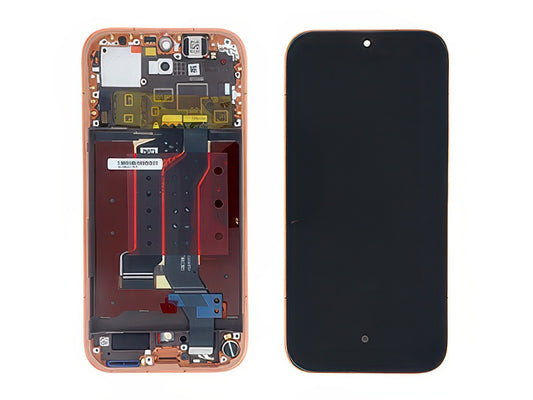 Lcd + Touch Screen + Frame + Tasti Laterali Arancione per Honor 600 5G