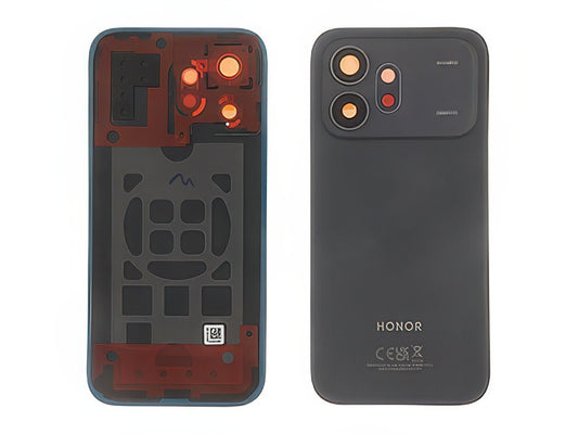 Cover Batteria + Vetrino Camera + Adesivi Nero per Honor 600 5G
