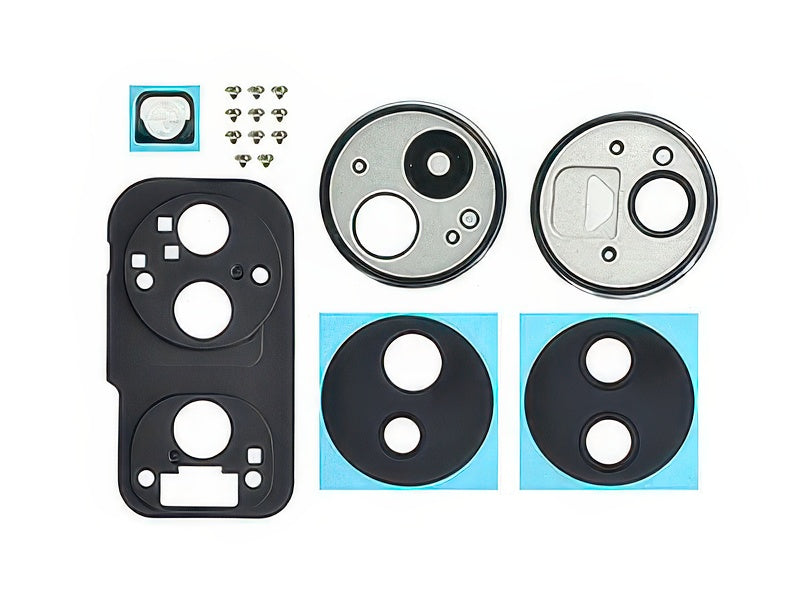 Cover Camera + Vetrino + Adesivi Midnight Nero per Honor 70