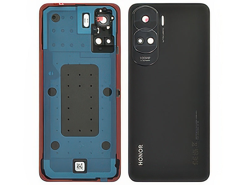 Cover Batteria + Vetrino Camera + Adesivo Midnight Nero per Honor 90 Lite