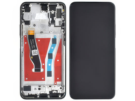 Lcd + Touchscreen + Frame + Tasto Volume Nero per Honor 9X Pro