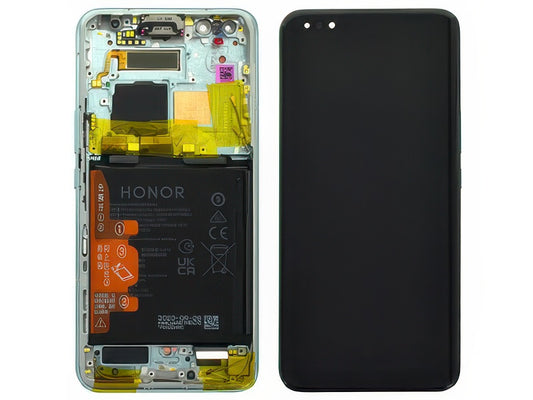 Lcd + Touch Screen + Frame + Batteria Meadow Verde per Honor Magic 5 Pro