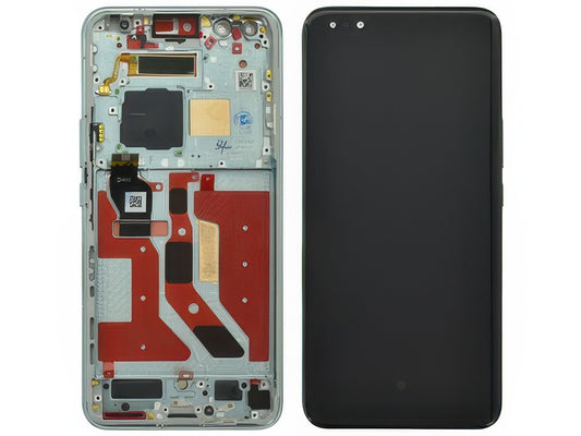 Lcd + Touch Screen + Frame + Tasti Laterali Meadow Verde per Honor Magic 5 Pro