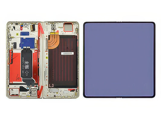 Lcd + Touch Screen + Frame + Tasti Laterali Ivory Bianco per Honor Magic V5 5G