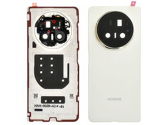Cover Batteria + Vetrino Camera + Adesivo Ivory Bianco per Honor Magic V5 5G