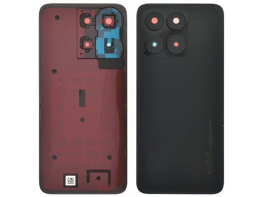 Cover Batteria + Vetrino Camera + Adesivo Midnight Nero per Honor X6a